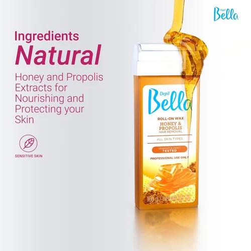 Vista 3 de DEPIL BELLA Kit de cera para depilación, rodillo de cera todo en uno con miel y propóleos, adecuado para todas las partes del cuerpo, resultados