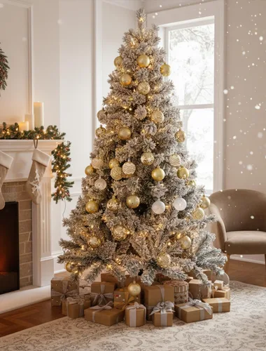 Vista 7 de 16 piezas Adornos de árbol de Navidad - Juego de adornos de bola de Navidad dorados para Navidad, festividades, coronas y decoraciones de fiesta
