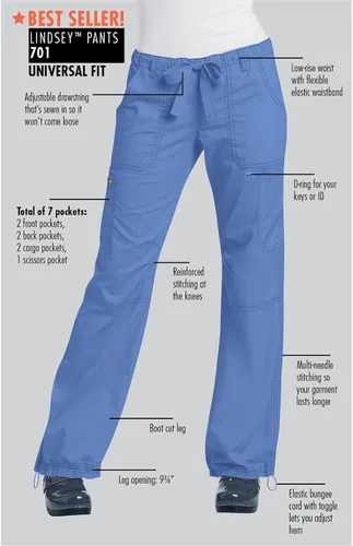Vista 6 de Koi - Pantalón médico cargo Lindsey resistente para mujer