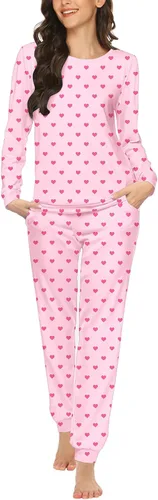 Vista 25 de Ekouaer - Conjunto de pijama de manga larga para mujer, ropa de dormir suave con cuello redondo y bolsillos, conjuntos de ropa de descanso Negro
