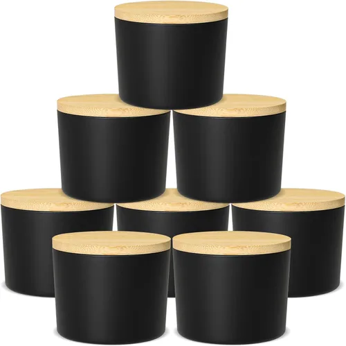 Vista 11 de SUPMIND Tarros de vela de 12 onzas para hacer velas, paquete de 8 tarros vacíos grandes de vidrio transparente con tapas de bambú, recipiente