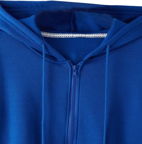 Vista 3 de SweatyRocks Sudadera corta con capucha y cordón de manga larga para mujer