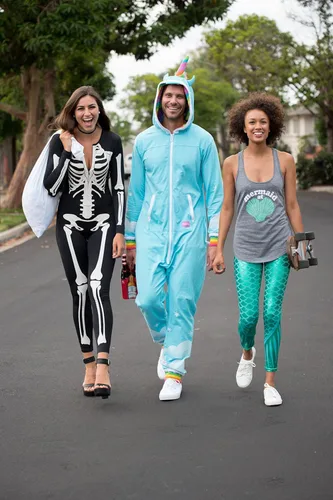 Vista 8 de Tipsy Elves Mono de disfraz - Disfraz de unicornio con capucha para hombre con cola de arcoíris