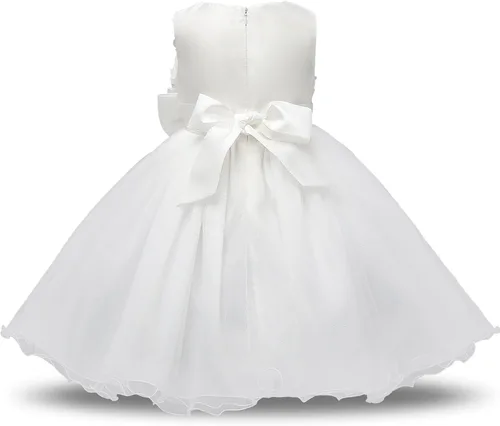 Vista 2 de NNJXD Chica sin mangas Encaje 3D Flor Tutu Vacaciones Princesa Vestidos