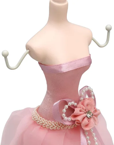Vista 6 de Tyenaza Soporte de exhibición de joyería de maniquí, soporte colgante para mujer, niña, collar, aretes, pulsera, soporte para colgar