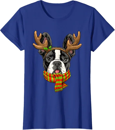 Vista 7 de Camiseta de Navidad para perro Bulldog Francés, Negro, S
