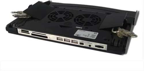 Vista 6 de Vantec LapCool 4 LPC-430 - Enfriador plegable para portátil con concentrador de 4 puertos y lector de tarjetas (negro)