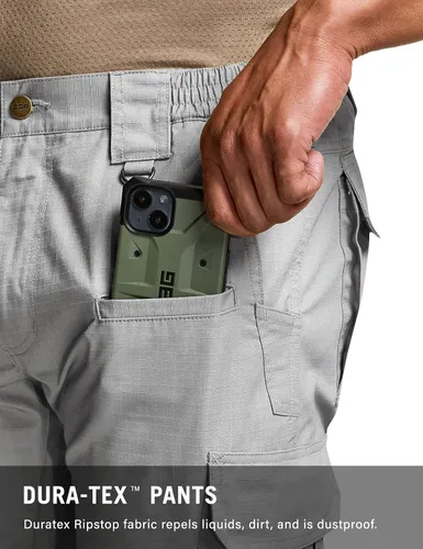 Vista 4 de CQR Pantalones tácticos para hombre, resistentes al agua, pantalones cargo Ripstop, ligeros EDC trabajo, senderismo, ropa para exteriores