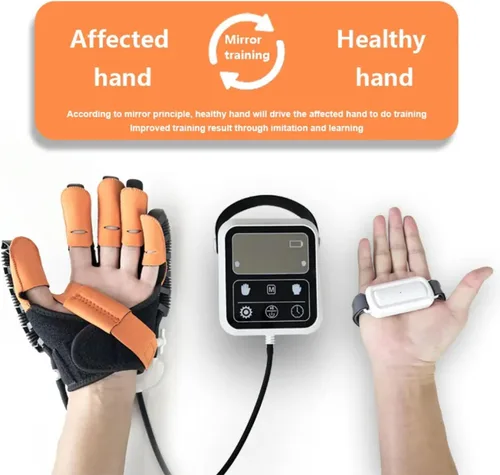 Vista 5 de Smart Rehab - Guantes de robot de rehabilitación manual, equipo de recuperación de trazos de mano, dispositivo de entrenamiento de pacientes