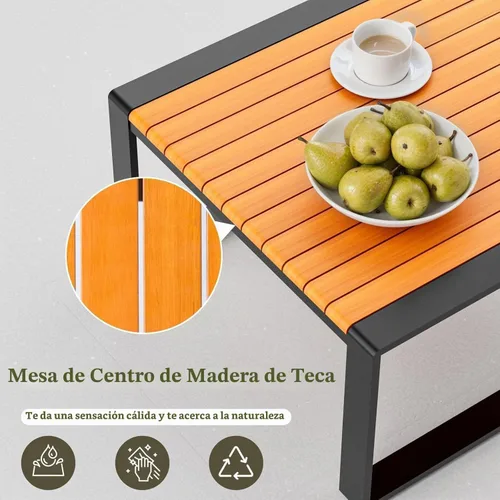 Vista 2 de Juego de muebles de aluminio para patio, sofá modular para todo tipo de clima, juegos de conversación de patio en forma de L, sofá esquinero