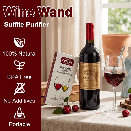 Vista 3 de Filtro de varitas de vino, elimina sulfitos e histaminas: puede reducir y aliviar las alergias y sensibilidades al vino, purificador para restaurar