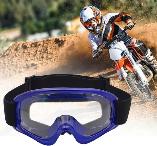 Vista 8 de Gafas de Dirt Bike para Niños Resistentes a Impactos Ajustables para Jóvenes ATV Motocicleta Todoterreno Conducción Motocross Carreras Ciclismo Negro