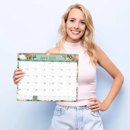 Vista 7 de Calendario 2026, Calendario de pared de 12 meses desde enero de 2026 hasta diciembre de 2026, 14.8 x 11.4 pulgadas, mensual con fecha juliana