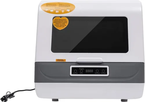 Vista 9 de Mini lavavajillas de encimera de 1200 W, control de panel completo, lavadora de platos portátil y compacta, 5 programas de lavado de 2 a 6