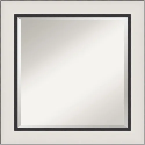 Vista 49 de Amanti Art - Espejo de baño plateado para sobre lavabo, espejo rectangular de níquel cepillado de 33x43, marco moderno extragrande, se cuelga