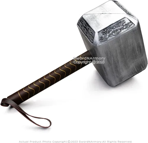 Vista 4 de Martillo de espuma grande de 16.5 pulgadas, Thor, dios nórdico, trueno, héroe, película cómic, cosplay
