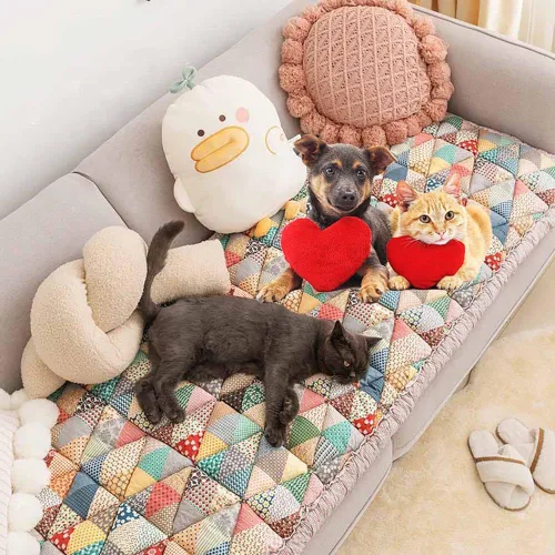 Vista 8 de Funda para sofá, funda protectora de algodón Garden Chic para sofá, funda de sofá elegante para propietarios de mascotas
