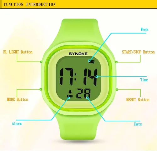 Vista 5 de Gosasa Reloj luminoso impermeable masculino y femenino del silicón del electrón los 164.0 ft de los relojes LED de los deportes de Digitaces