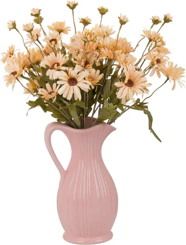 Vista 10 de Gerbera - 12 flores artificiales de margaritas artificiales de tallo largo de 20 pulgadas de largo, para decoración del hogar, centro de mesa, boda