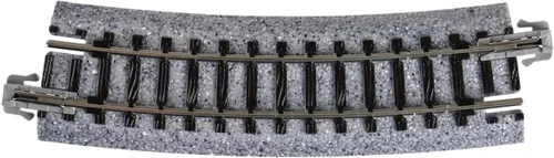 Vista 2 de Kato USA Model Train Products Unitrack, 12.402 in (12 3/8") Radius 15 grados Curve Track (4 piezas)
