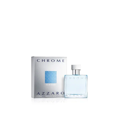 Vista 8 de Azzaro Eau de Toilette cromado, colonia acuática fresca para hombre, fragancia cítrica, amaderada y almizclada, notas frescas de bergamota, uso