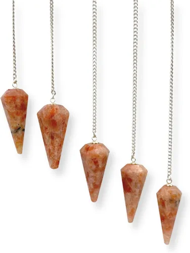 Vista 26 de WholesaleGemShop Péndulo facetado de cristal de piedras preciosas naturales