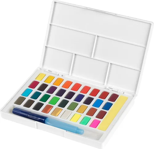 Vista 2 de Faber-Castell 169736 - Juego de 36 acuarelas en sartenes, multicolor, 36