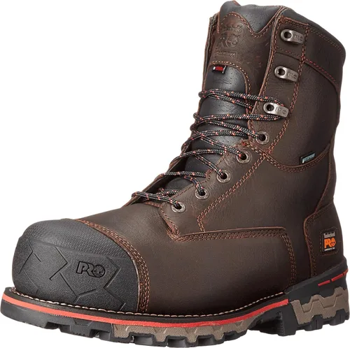Vista 9 de Timberland PRO Botas de trabajo impermeables para hombre, modelo Boondock, ST café Tumbled L