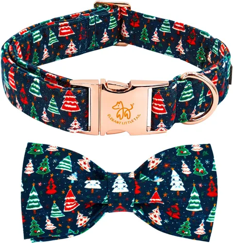 Vista 25 de Elegant little tail - Collar de otoño para mascotas con corbatín, lindo collar de Halloween con estampado de flores y calabaza para cachorros