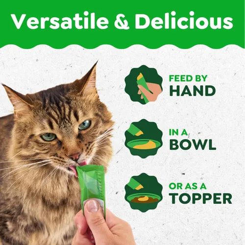Vista 4 de Greenies Feline Smart Purees Golosinas Lickables Saludables para Interiores para Gatos con Pollo Real, Tubos de 0.49 oz., 4 Unidades (Paquete de 11)