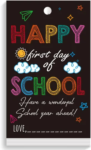 Vista 8 de Etiquetas divertidas para bolsas de regalo de regreso a clases, divertidas etiquetas de regalo para el primer día de escuela, etiquetas de regalo