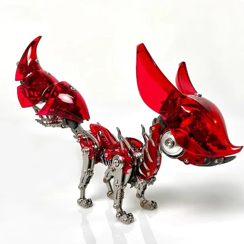 Vista 7 de Metalkitor Rompecabezas de metal 3D para adultos, varita mágica para Metalkitor Mantis gigante y modelo Big Fox, adorno Steampunk DIY - Rompecabezas