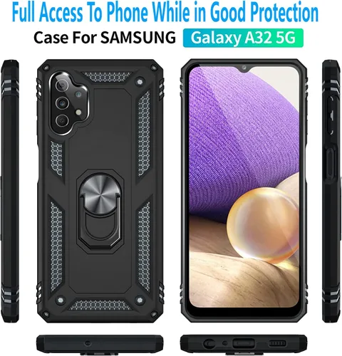 Vista 3 de STARSHOP - Funda para Galaxy A32 5G, funda para Samsung A32 5G, con [protector de pantalla de vidrio templado incluido], funda protectora de doble