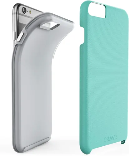 Vista 3 de Funda Crave con protección de doble capa y color negro, para iPhone 6 y 6s de 5.5 pulgadas , Menta gris