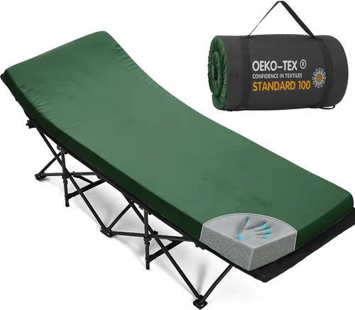 Vista 20 de CYMULA Colchón para Catre de Campamento de 2 pulgadas, Almohadilla para Dormir de Espuma Viscoelástica, Suave, Cálido, Antideslizante, Cubrecolchón