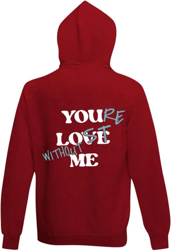 Vista 5 de WENKOMG1 Sudaderas con capucha para hombres, sudadera estampada con estampado de Lost Without Me, casual, para invierno, otoño, ropa de abrigo