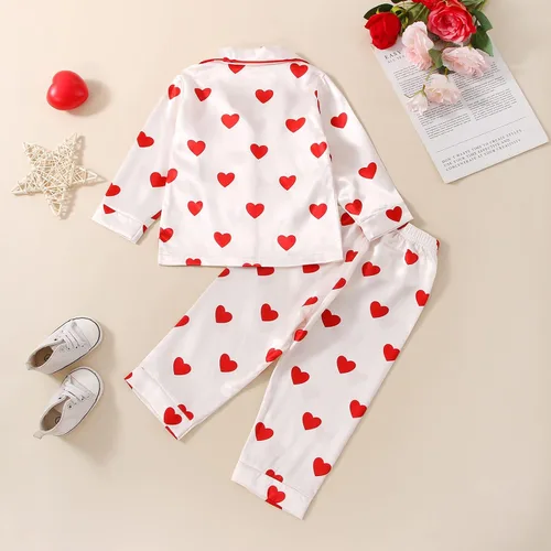 Vista 104 de Conjunto de pijama de manga larga con botones para niña pequeña, conjunto de ropa de dormir