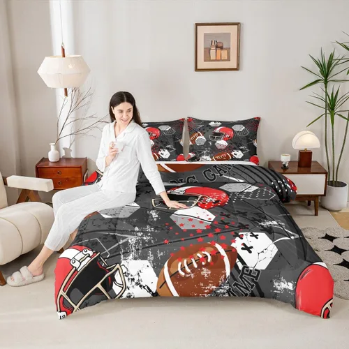 Vista 59 de Juego de ropa de cama de baloncesto para niños y adolescentes, juego de edredón deportivo para niños, tamaño matrimonial, suave, ligero, decoración