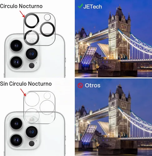 Vista 6 de JETech Protector de lente de cámara para iPhone 14 Pro/14 Pro Max, paquete
