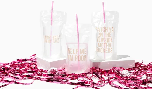 Vista 4 de Bolsas de bebidas para damas de honor, paquete de 10 Bolsas de bebida de despedida de soltera, tazas de despedida de soltera, decoración
