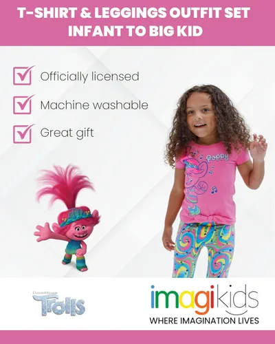 Vista 3 de Trolls Poppy - Conjunto de camiseta y leggings para bebés a niños pequeños