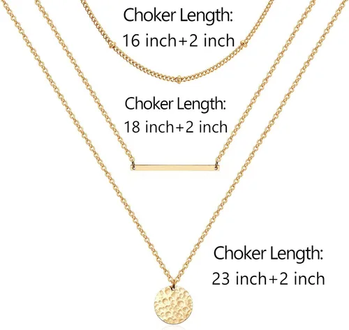 Vista 6 de Collares delicados para mujer, collares en capas, collar de gargantilla chapado en oro, joyería para mujer