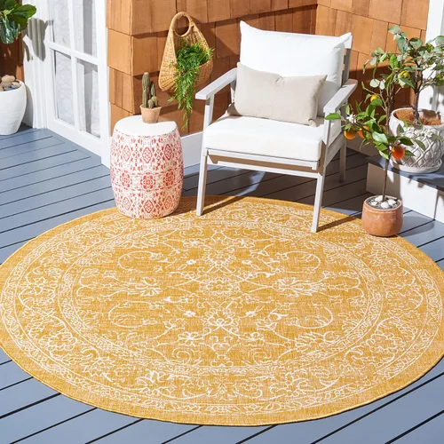 Vista 64 de SAFAVIEH Alfombra lavable al aire libre, colección Courtyard - 2'3" x 5', azul aguamarina y gris, no desprende pelusa y fácil limpieza, ideal