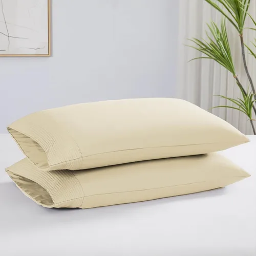 Vista 21 de Southshore Fine Linens® - Vilano® Springs - Par de fundas de almohada plisadas, color negro, estándar (Queen)