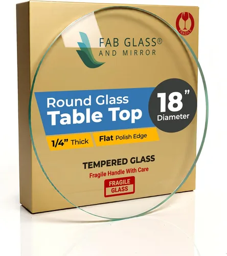Vista 41 de Fab Glass - Mesa redonda de cristal de 48 in, grosor de 3/4 in, cristal pulido plano templado, Vidrio, Transparente