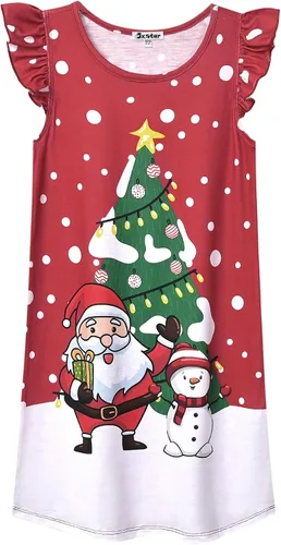 Vista 8 de Camisón de princesa para niñas, vestido de pijama de algodón con mangas de unicornio y gato