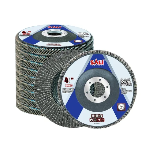 Vista 12 de Sali Paquete de 10 Discos de Aleta Grano 40 de 4.5" x 7/8" Disco de Lijado Tipo Bisel #29 Grado Premium e Industrial Rueda de Amoladora Angular