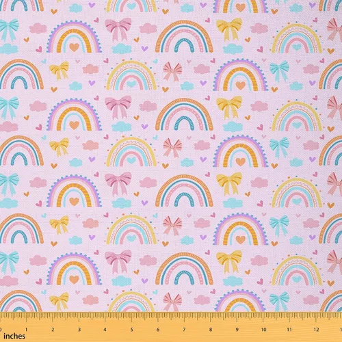 Vista 19 de Tela con Patrón de Ajolote Rosa por Yarda Estilo de Dibujos Animados Encantadora Tela de Vida Silvestre para Niños Adolescentes Flores Hojas Lindo