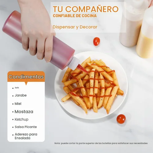 Vista 4 de Sopito - Botellas exprimibles de condimentos de 16 onzas para salsas, salsa