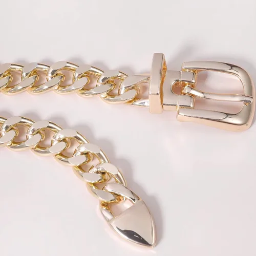 Vista 9 de KunJoe Cinturón de cadena para mujer, cadena de cinturón grueso, cadena de oro